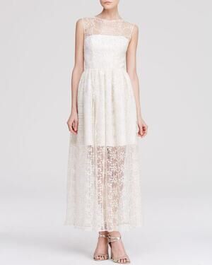 NWOT Jill Jill Stuart Women's Sleeveless Illusion Dress, Ivory SIZE 0